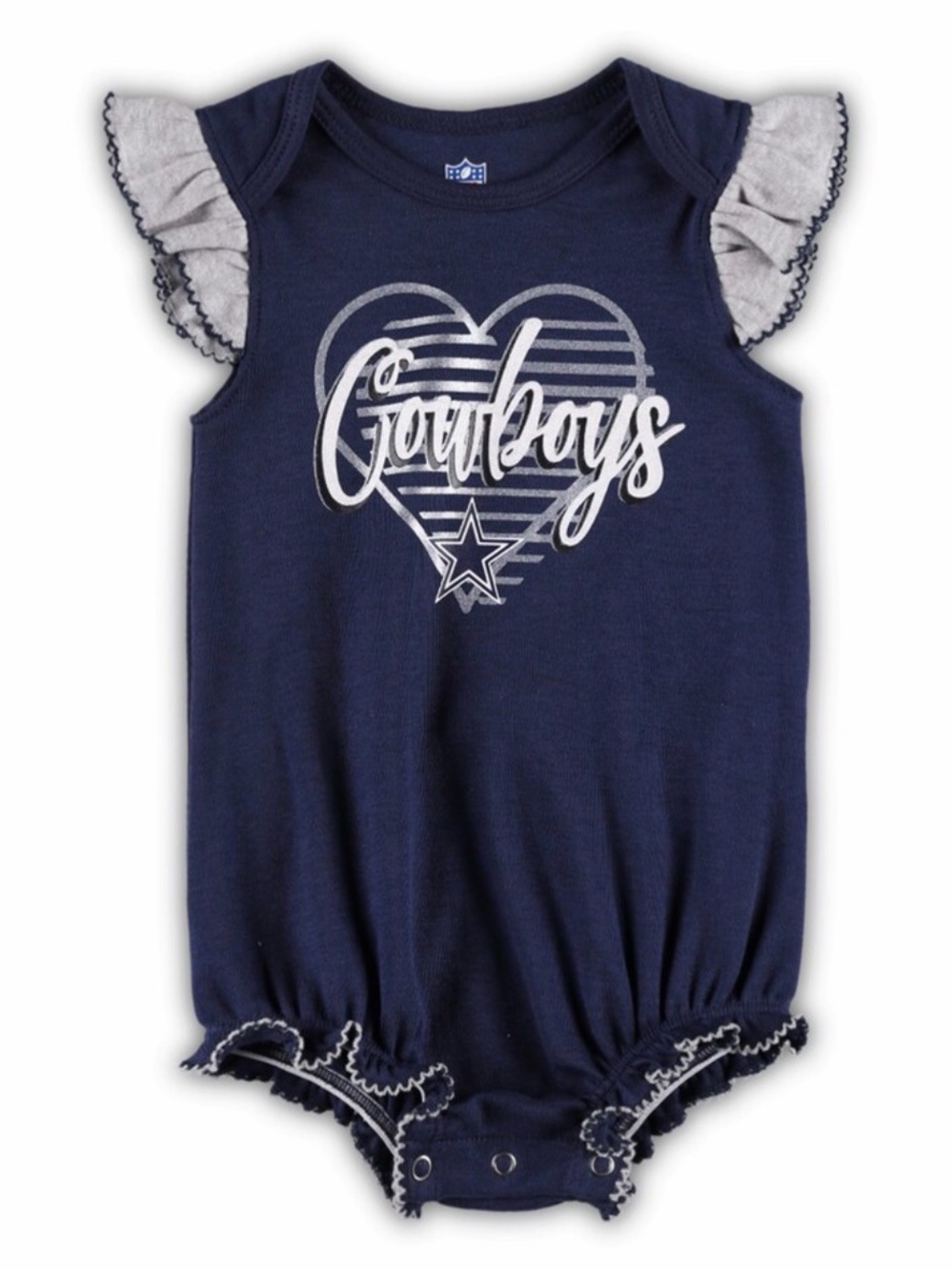DALLAS COWBOYS Toddler Girl Navy/Heathered Grey Bodysuit